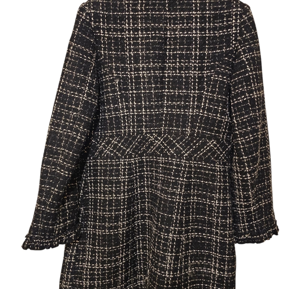 White House Black Market Black and White Tweed Blazer Jacket - Picture 4 of 6